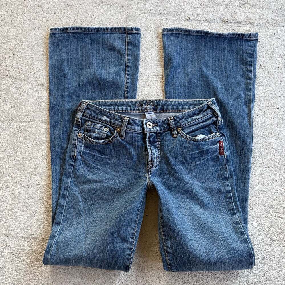 Silver Jeans Co. Low Rise Flare Denim Jeans Medium Wash Size 29